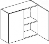 Horní kuchyňská skříňka MERLIN W80 2-dveřová, bílá lesk