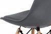 Plastová jídelní židle CT-741 GREY, šedá ekokůže/natural