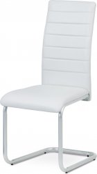 Pohupovací jídelní židle DCL-102 WT, ekokůže bílá/šedý lak
