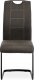 Pohupovací jídelní židle DCL-413 GREY3, šedá látka v dekoru vintage kůže, bílé prošití/černý kov