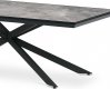 Stůl konferenční, deska slinutá keramika 120x60, šedý mramor, nohy černý kov AHG-288 GREY