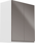 Horní kuchyňská skříňka AURORA G602F, 2-dveřová, bílá/šedá lesk