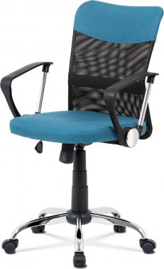 Kancelářská židle KA-V202 BLUE, modrá/černá/chrom
