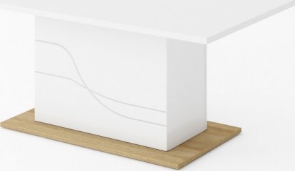 Konferenční stolek WAVE bílá/dub riviera