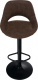 Barová židle, hnědá látka s efektem broušené kůže, LORASA NEW