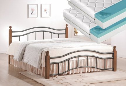 Kovová postel CALABRIA 180x200 + 2x ks matrace FUTURA 90