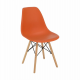 Plastová jídelní židle CINKLA 3 NEW, oranžová/buk