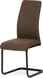 Židle jídelní, hnědá látka, kovová pohupová podnož, černý kov DCL-414 BR2