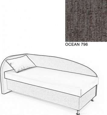 Čalouněná postel AVA NAVI, s úložným prostorem, 90x200, levá, OCEAN 796