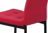 Jídelní židle, červená sametová látka, kovová čtyřnohá podnož, černý matný lak DCL-395 RED4