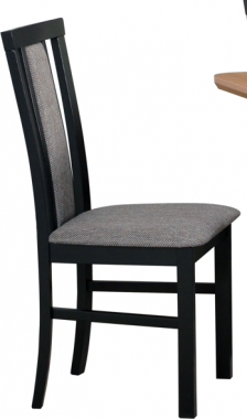MIA 7 (MILANO 7)- jídelní židle černá/ látka č.15B (pův.12X) šedohnědá - kolekce "DRE"  (K150-Z)