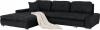 Rohová sedací souprava TONIKS, rozkládací s úložným prostorem, černá/černý melír