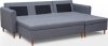 Rohová sedací souprava Areon s taburetem, s úložným prostorem, levá, šedá/Inari 94
