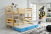 Patrová postel Norbert s přistýlkou, borovice/modra