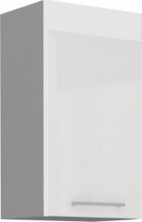 Horní kuchyňská skříňka Bolzano 45-G-72-1F-bílý lesk/šedá