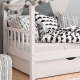 Dětská postel ELISIA s úložným prostorem, domeček, bílá