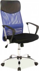 Q-025 - kancelářská židle -černá / modrá koženka (OBRQ025NC=1balík)Nosnost 120kg  (S) (K150-E)