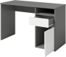 Psací PC stůl BILI, tmavě šedá-grafit/bílá