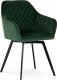 Jídelní židle, potah smaragdově zelená sametová látka, kovové nohy, černý matný lak DCH-425 GRN4