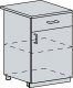 Spodní kuchyňská skříňka VALERIA 60D1D1S, 1-dveřová se zásuvkou, bk/wenge
