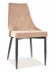 Designová jídelní židle REX velvet béžová/černý kov