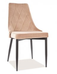 Designová jídelní židle REX velvet béžová/černý kov
