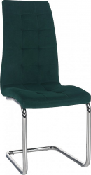 Pohupovací jídelní židle SALOMA NEW, smaragdová Velvet látka/chrom