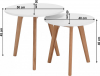Kulatý konferenční stolek MALTO NEW, set 2 kusů, bílá/buk