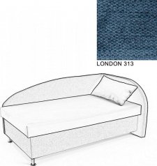 Čalouněná postel AVA NAVI, s úložným prostorem, 120x200, pravá, LONDON 313