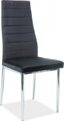 H-261 VELVET- jídelní židle látka ČERNÁ bluvel č.19/ nohy chrom(H261VCHC) (S) (K150-Z)