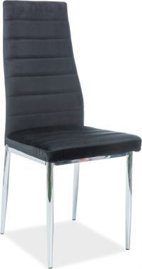 H-261 VELVET- jídelní židle látka ČERNÁ bluvel č.19/ nohy chrom(H261VCHC) (S) (K150-E)