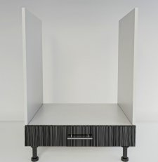 Spodní kuchyňská skříňka CALVARI DK60 pro vestavnou troubu, šedá/titan černý lesk