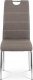 Jídelní židle HC-485 COF2, potah coffee látka, bílé prošití/chrom