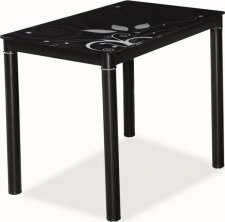 Jídelní stůl DAMAR 80x60, kov/sklo, černý