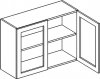 Horní kuchyňská skříňka GOBI W80W 2-dveřová, dub sonoma//čiré sklo