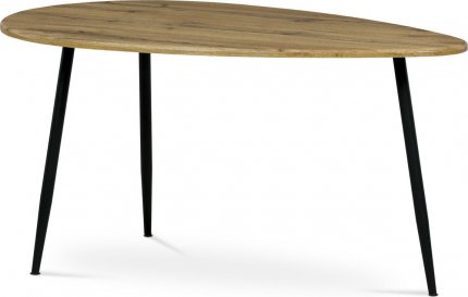 Oválný konferenční stolek AF-3012 OAK,divoký dub/černý kov