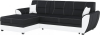 Rohová sedací souprava MARUTI, rozkládací s úložným prostorem, levá, eko bílá/látka černá