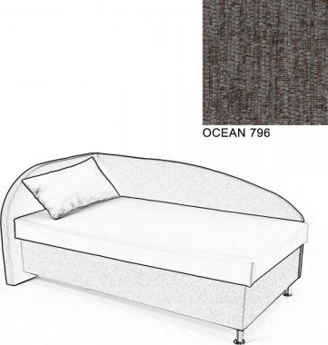 Čalouněná postel AVA NAVI, s úložným prostorem, 120x200, levá, OCEAN 796