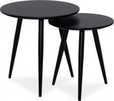 Kulatý konferenční stolek CLEO, set 2 kusů, černý