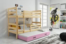 Patrová postel Norbert s přistýlkou, borovice/růžová