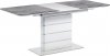 Rozkládací jídelní stůl HT-455 GREY, bílá lesk/šedé sklo