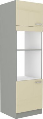 Kuchyňská skříňka Karpo 60 DPM 210 2F krémový lesk/šedá