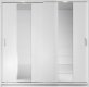 Šatní skříň 14 ARTI 220 zrcadlo bílá/bílý lesk