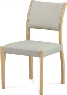 Jídelní židle C-186 OAK1, bělený dub / koženka lanýžová