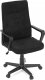 Kancelářská židle, černý plast, černý látka, kolečka pro tvrdé podlahy KA-L607 BK2