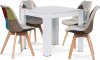 Jídelní stůl 80x80x75 cm, MDF, hladké bílé matné lamino AT-B080 WT1
