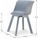 Židle, plast + dřevo buk, šedá + šedá, LEVIN