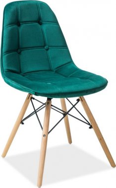 Jídelní židle AXEL III zelená aksamit/buk
