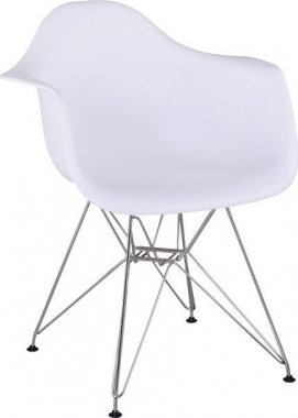 Židle - křeslo, bílá + chrom, FEMAN