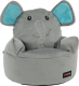 Dětský sedací vak BABY TYP 2, šedá látka, slon